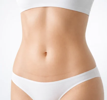 شکم صاف و متناسب پس از لیفت شکم با فرم طبیعی