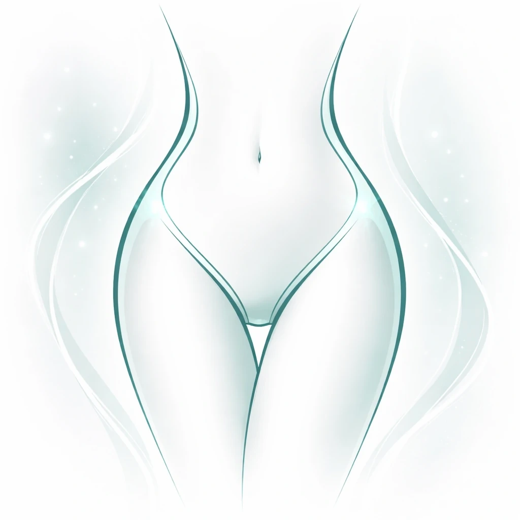 سیلوئت مفهومی و ظریف از خطوط بدن پس از فیلر بیکینی، تأکید بر منحنی‌های ایده‌آل و نرم