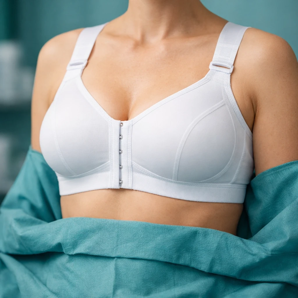 نتیجه نهایی پروتز سینه با فرم طبیعی و سوتین پزشکی بعد از جراحی